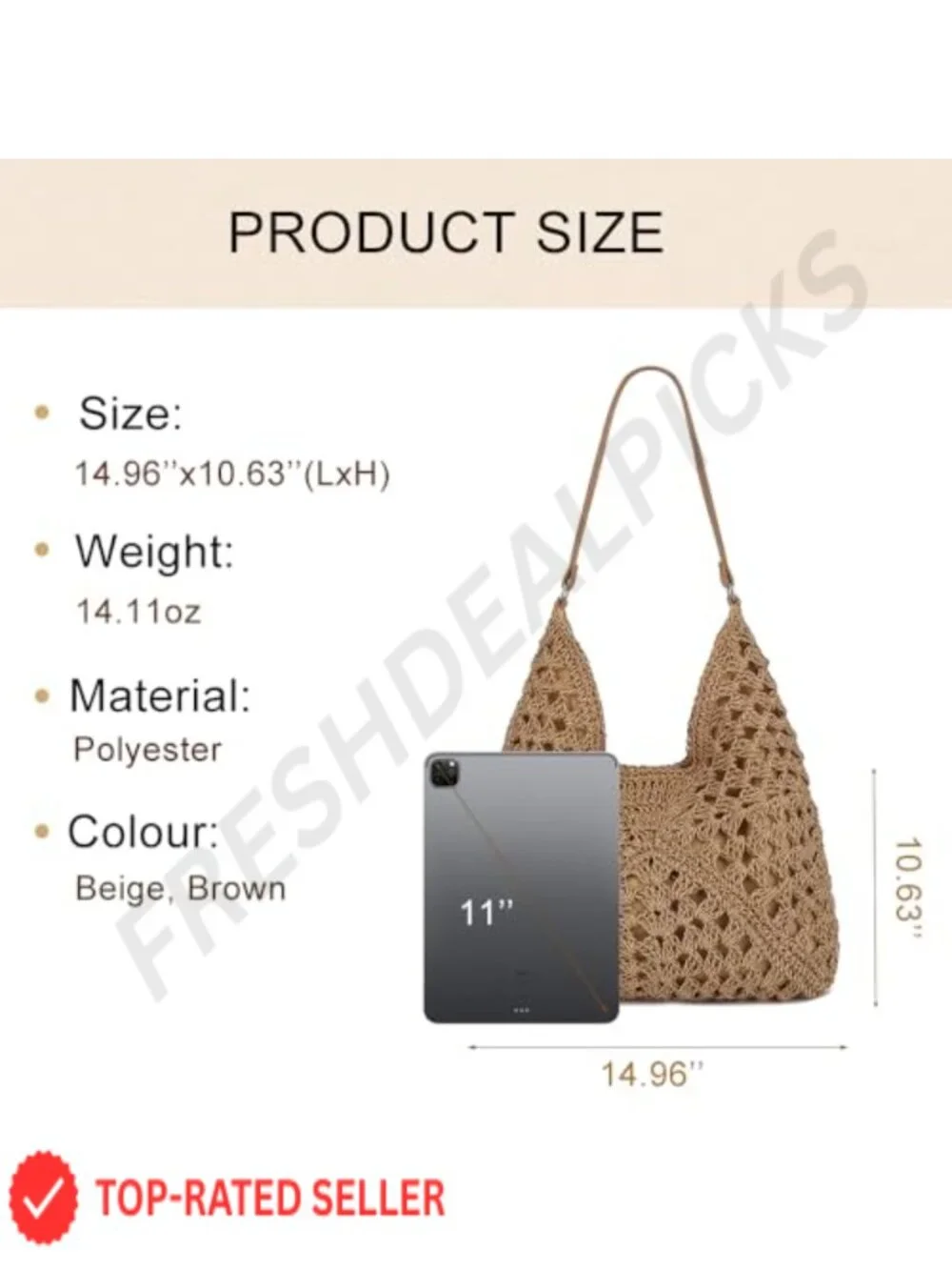 Straw Beach Shoulder Bag for Women Lightweight Woven Hobo Tote Summer Vacation